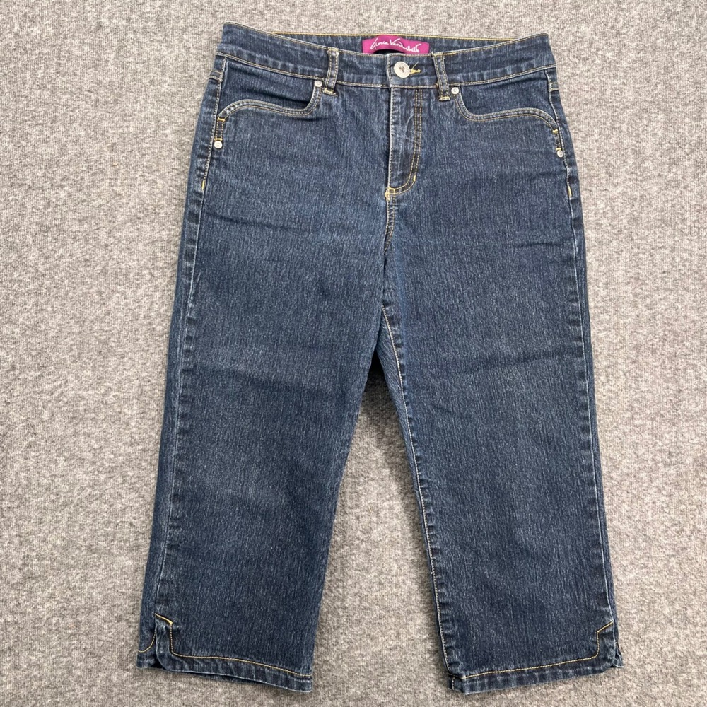 Gloria Vanderbilt Womens Dark Wash Denim Capri Cropped Jeans Blue Size 8 Fall